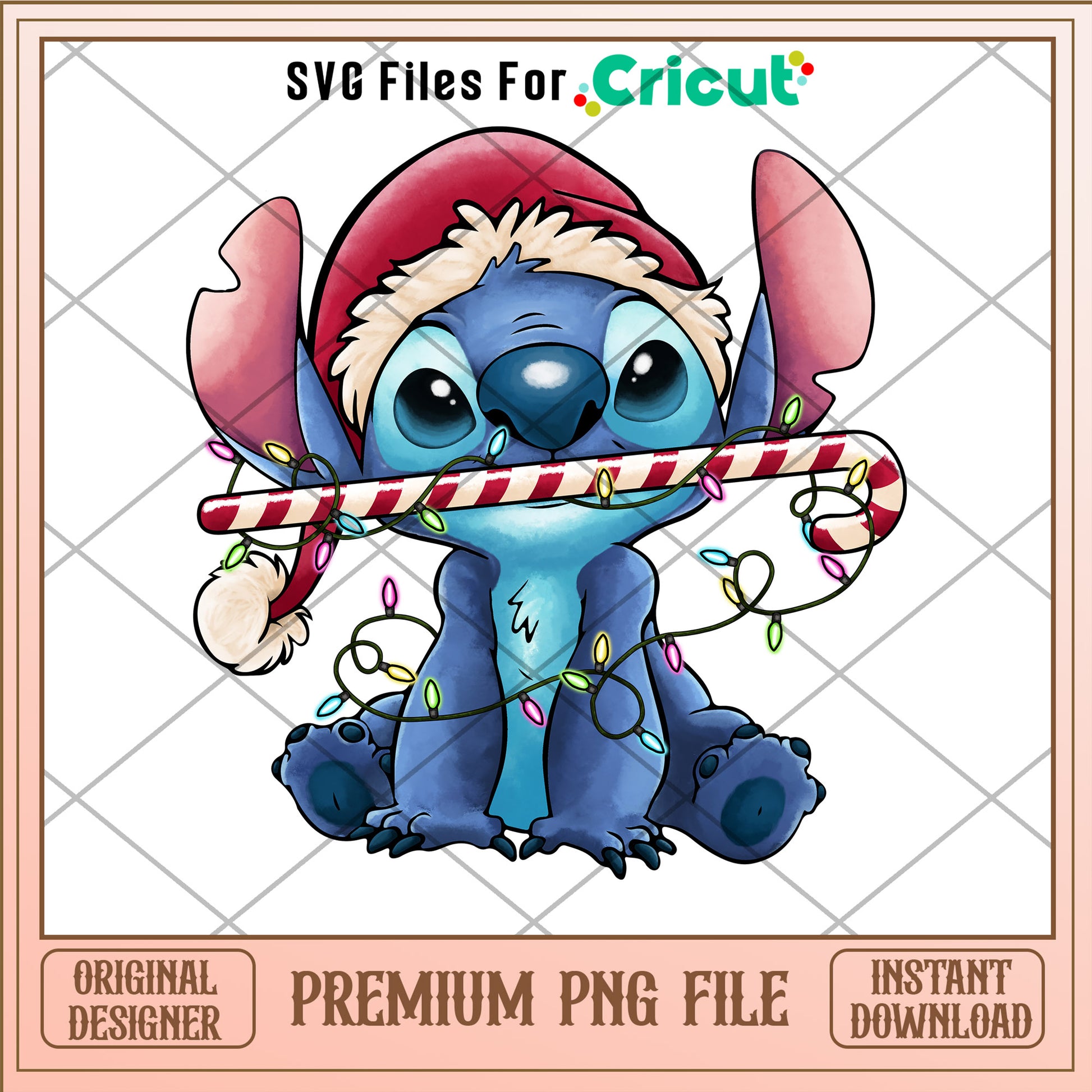 Stitch candy cane png, stitch santa hat png, christmas png