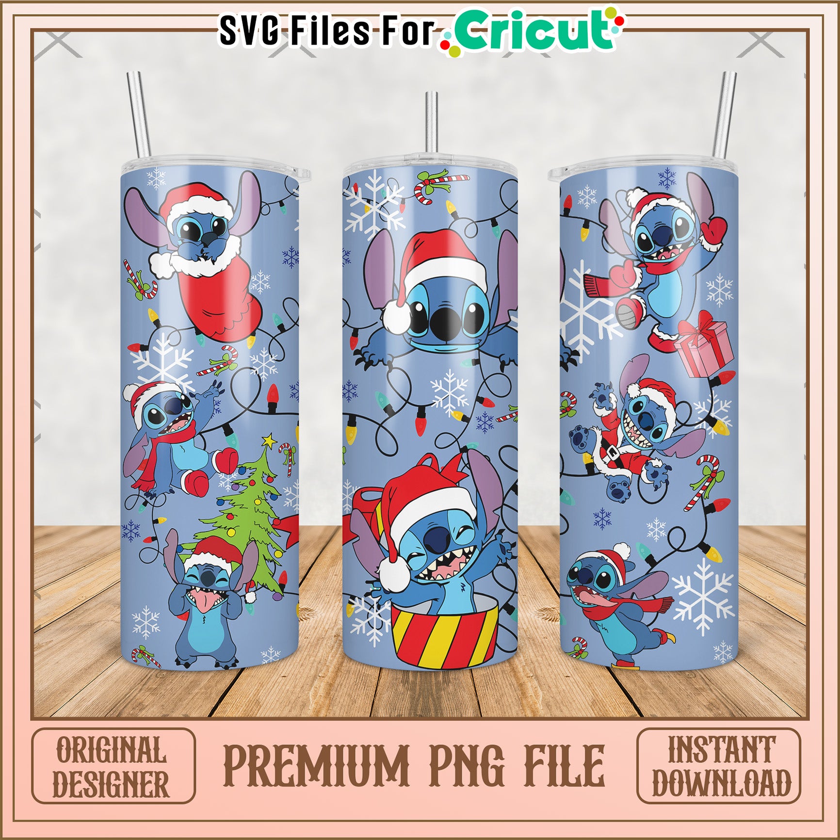 Stitch christmas design tumbler png, grinch christmas​​ png, christmas trees​​ png