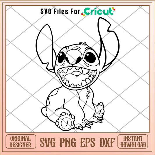 Stitch coloring  Svg,  Disney characters svg, digital dowload