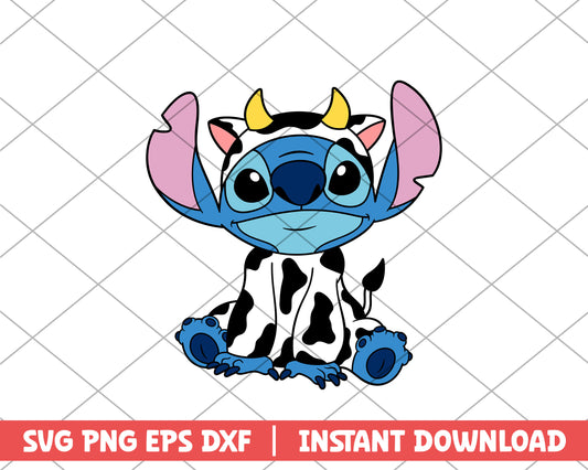 Stitch cow cartoon svg