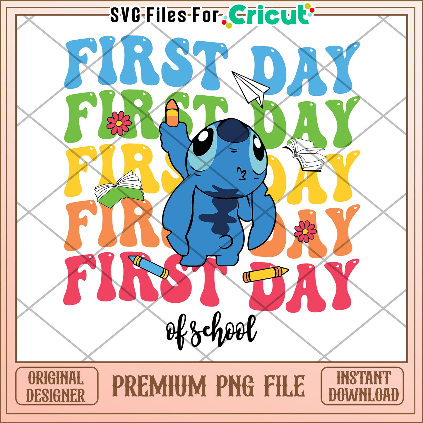 Stitch first day of school png, making learning fun​ png, back to school​ png