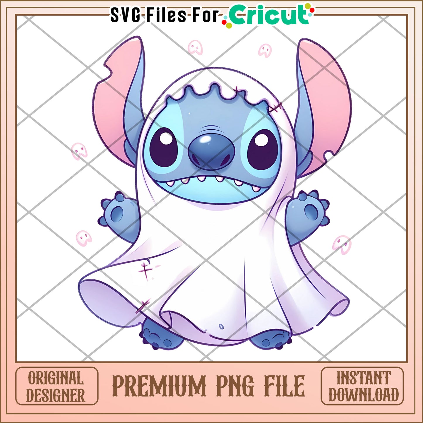 Stitch ghoul png, spirit halloween png, funny stitch png