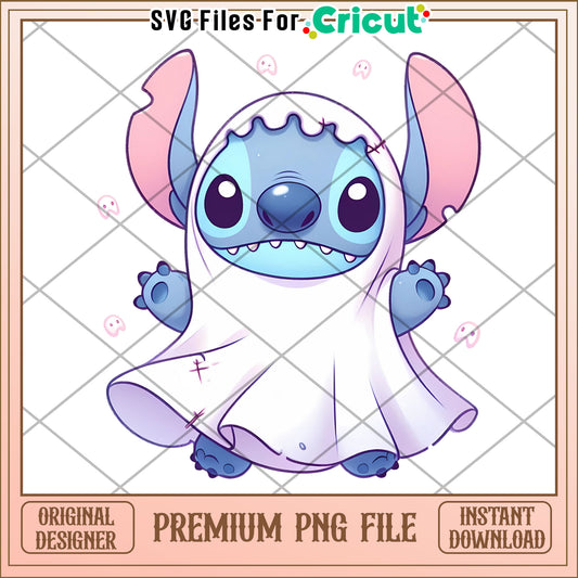 Stitch ghoul png, spirit halloween png, funny stitch png