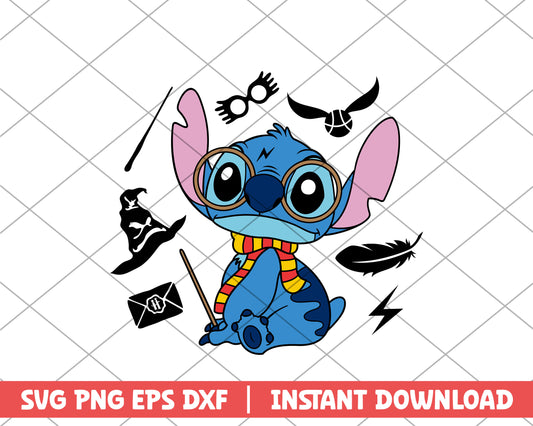 Stitch harry potter cartoon svg