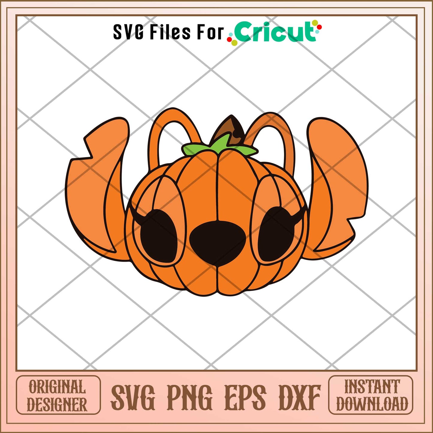 Stitch head pumpkin halloween design svg, Disney characters svg, Digital Download