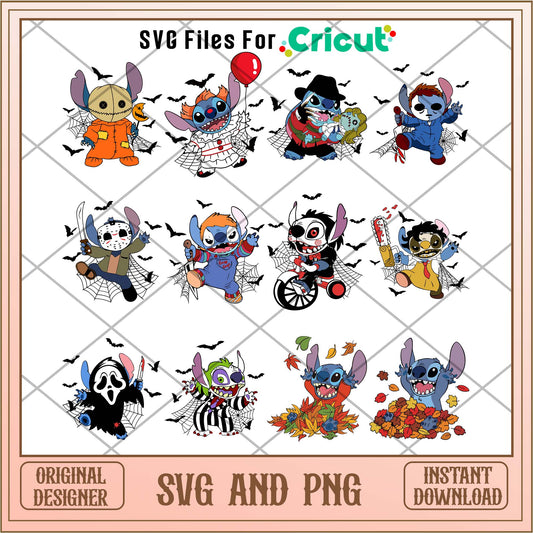 Disney Halloween Stitch characters svg bundle