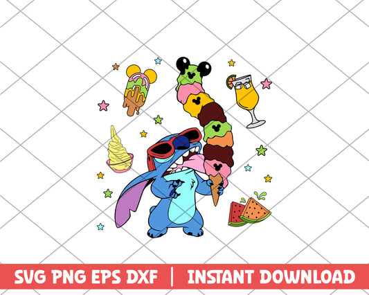 Stitch icecream disney svg