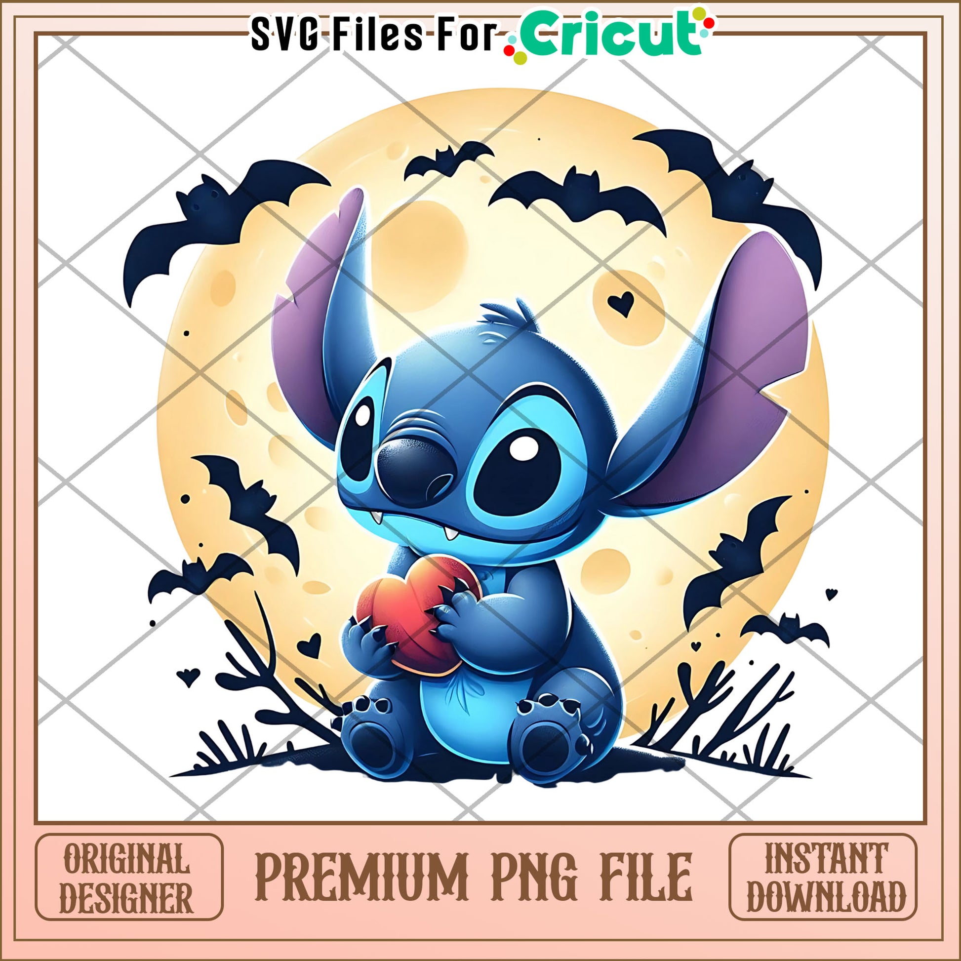 Stitch in the moon png, spirit halloween png, funny stitch png