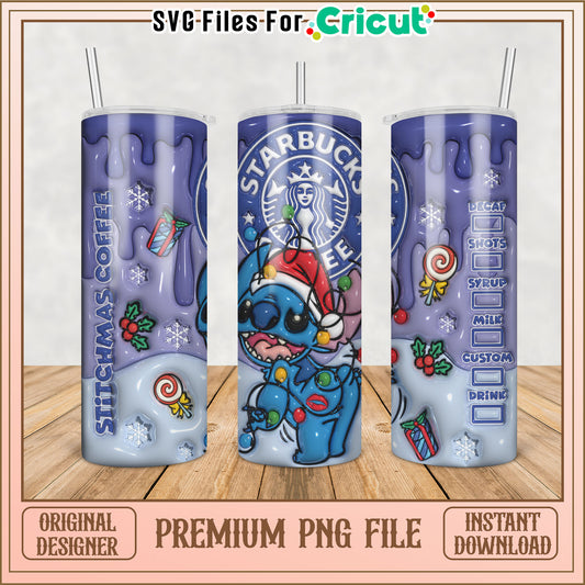 Stitchmas Starbucks Tumbler PNG