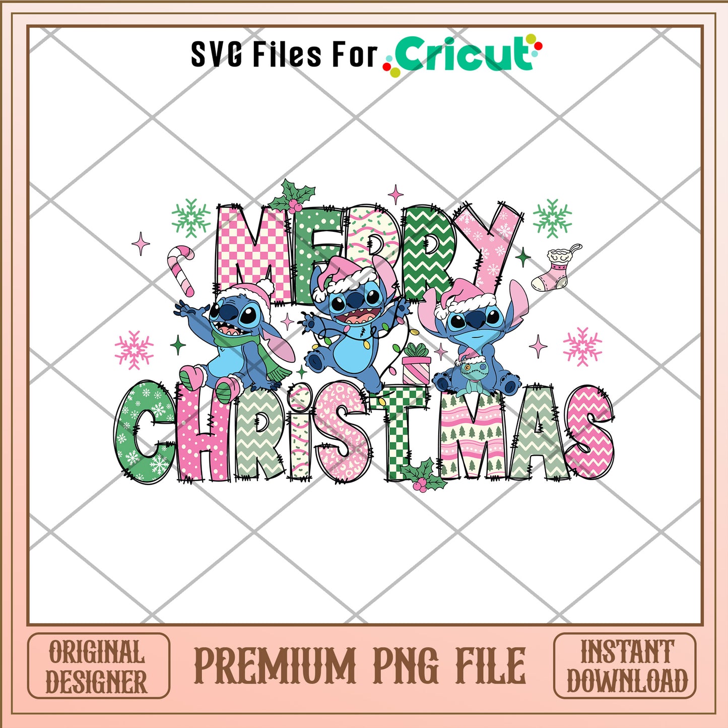 Stitch merry christmas png, Stitch santa hat png, christmas png