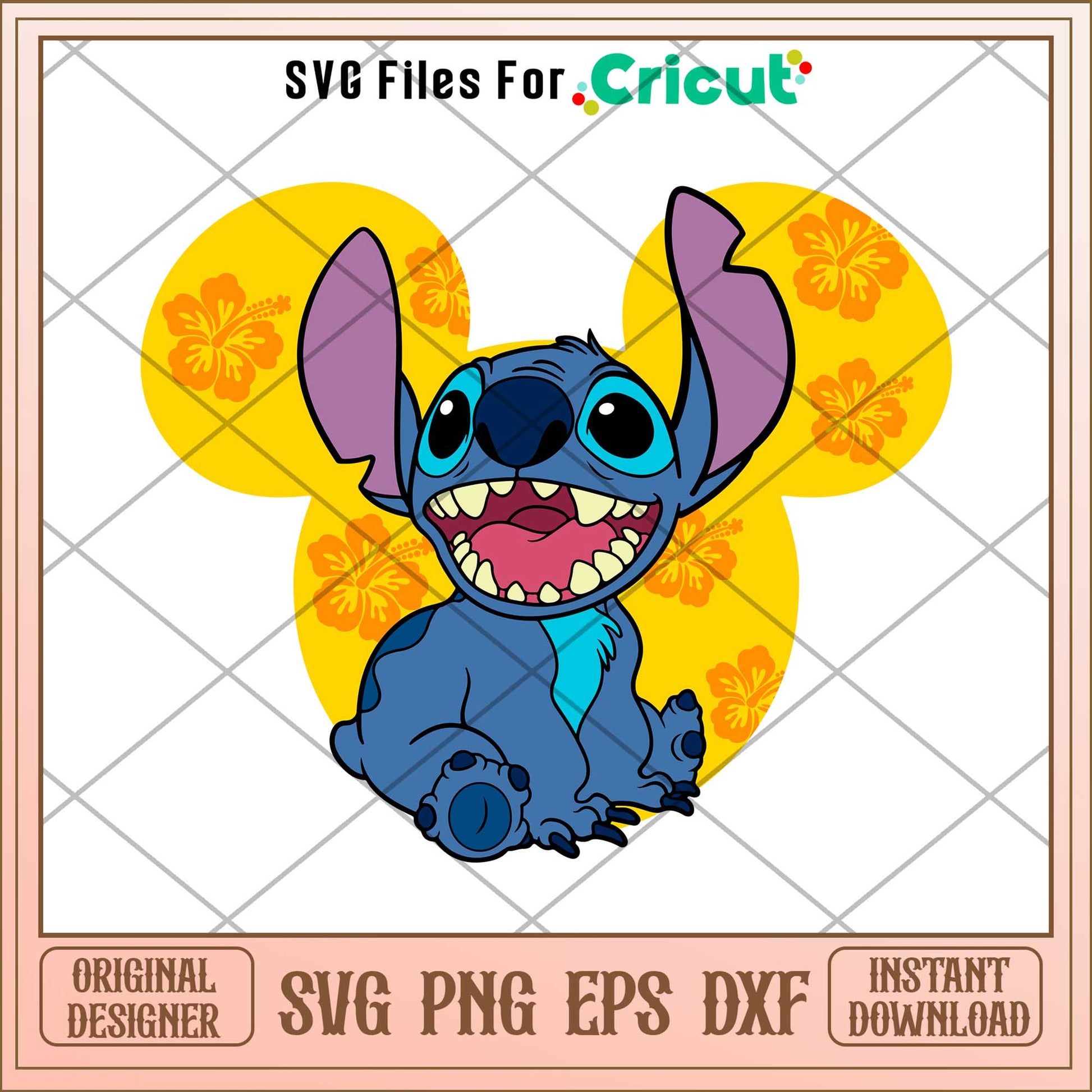 Stitch mickey head design svg, Disney characters svg, digital dowload