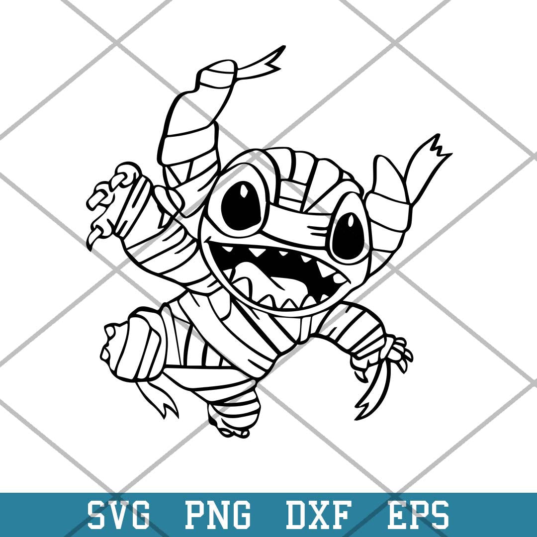 Stitch mummy Horror Halloween Svg, Halloween Svg-Svgfilesforcricut