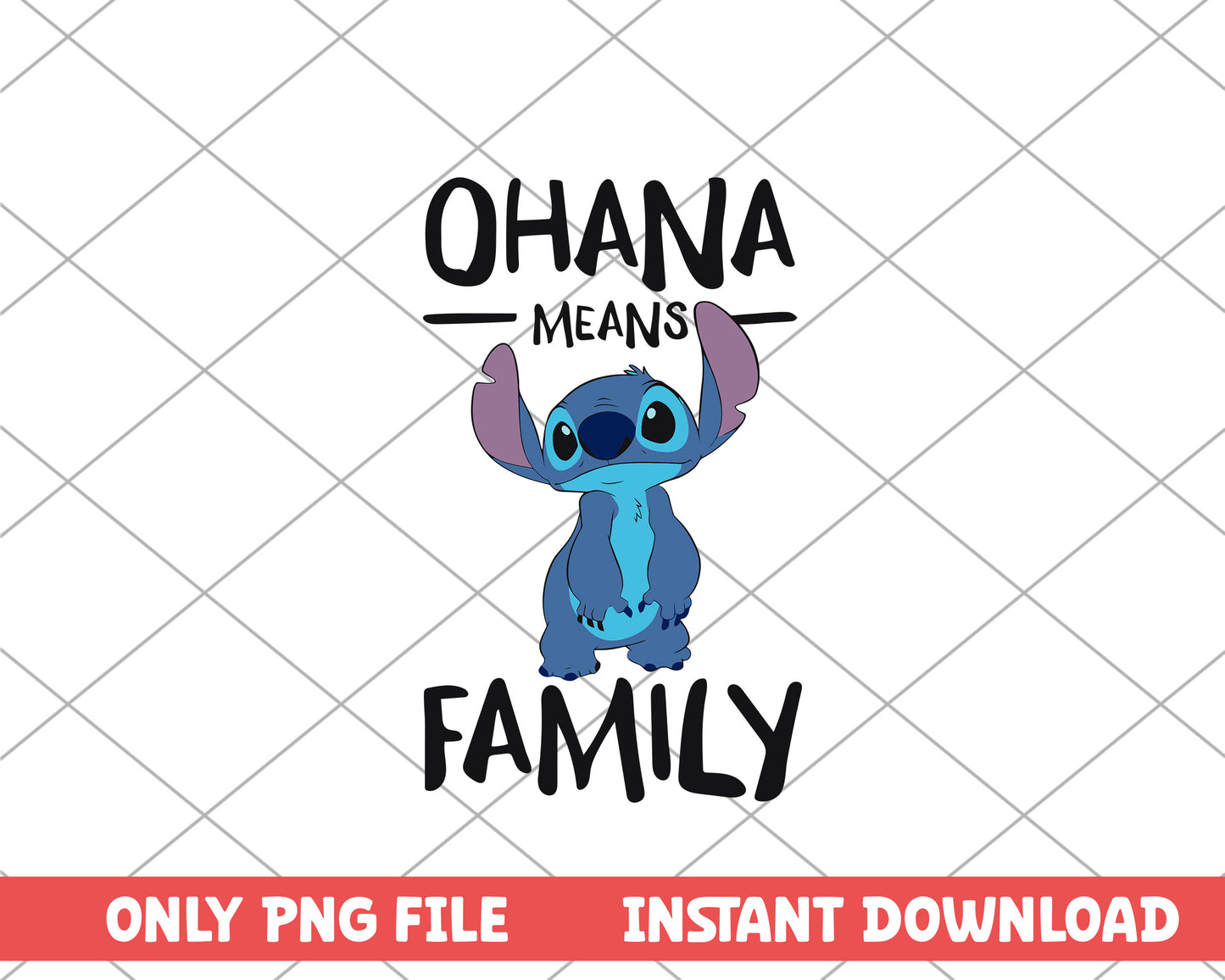 Stitch ohana means family disney png 