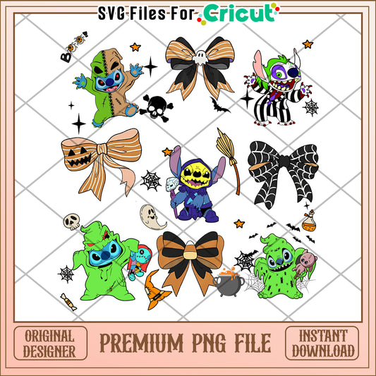 Stitch oogie boogie costume png, spooky halloween​ png, halloween season png