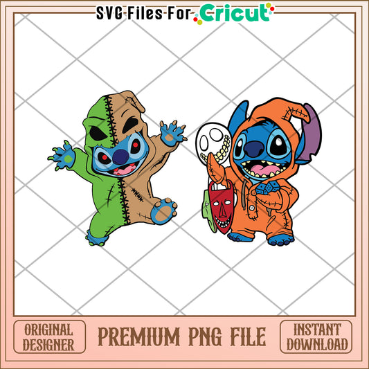 Stitch oogie boogie png, halloween cartoon png, halloween nightmare png
