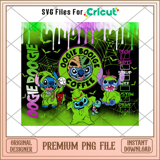 Stitch oogie booige Coffee png,  Nightmare before christmas png, digital download