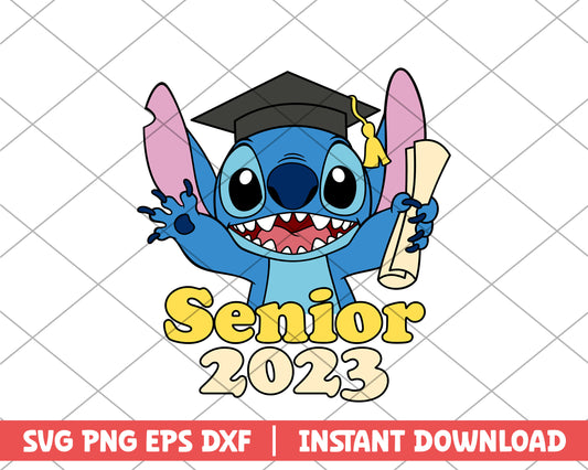 Stitch senior 2023 cartoon svg