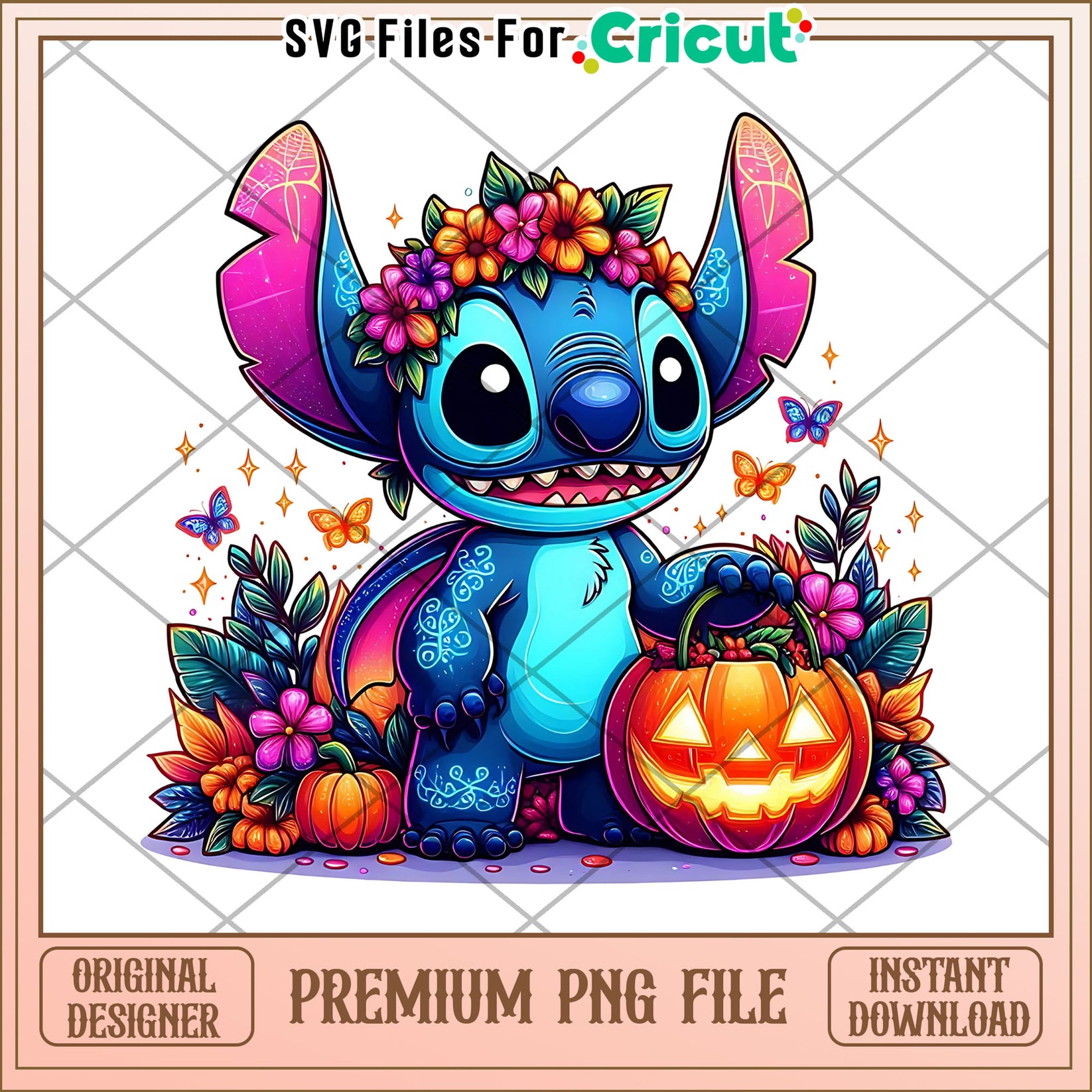 Stitch with flowers png, halloween for kids png, stitch cartoon png ...
