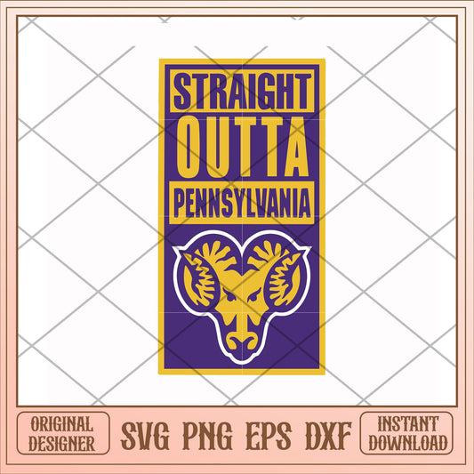 Straight outta pennsylvania svg, straight outta svg, ncaa svg