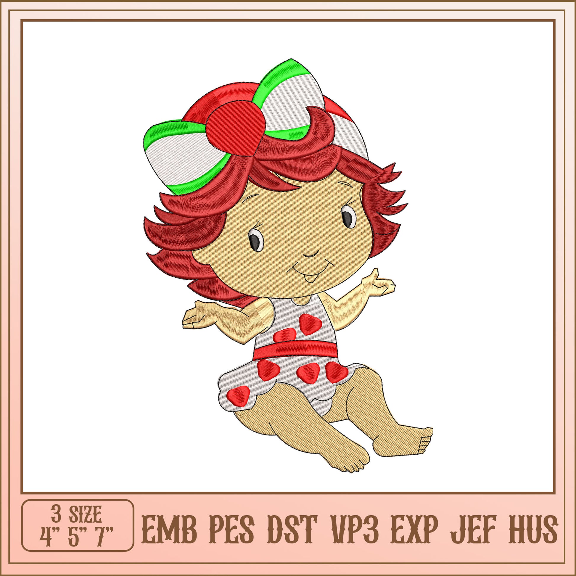 Strawberry Girl Embroidery Design