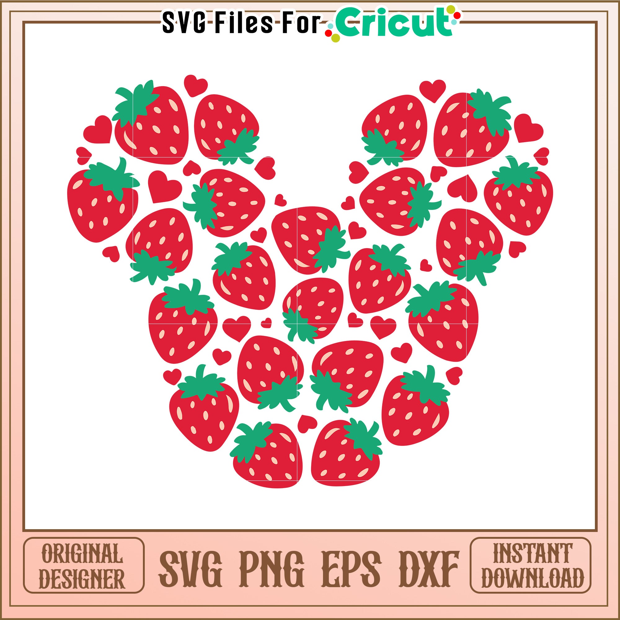 Strawberry Mickey Mouse SVG Cut File – svg files for cricut