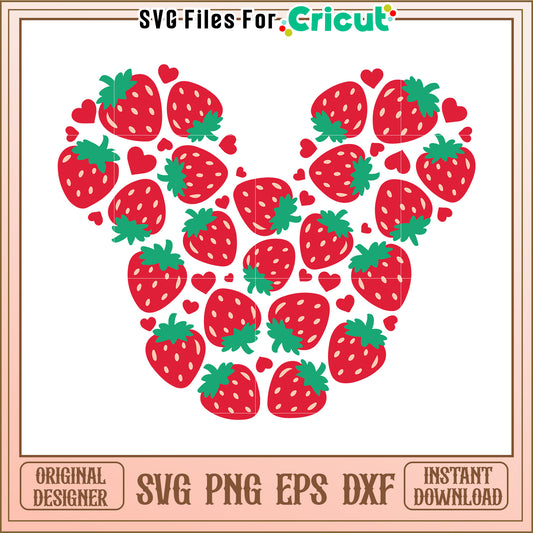 Strawberry Mickey Mouse SVG Cut File