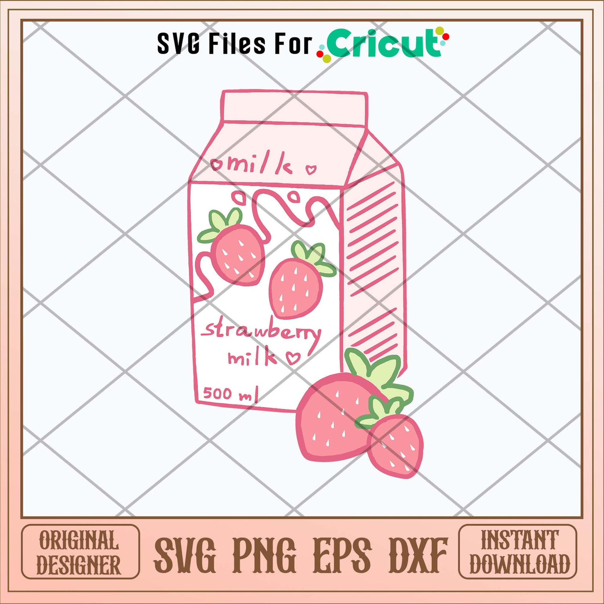 Strawberry Milk Box Svg, Strawberry Svg-Svgfilesforcricut