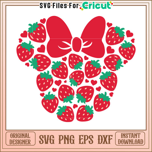 Strawberry Minnie Mouse SVG Cut File