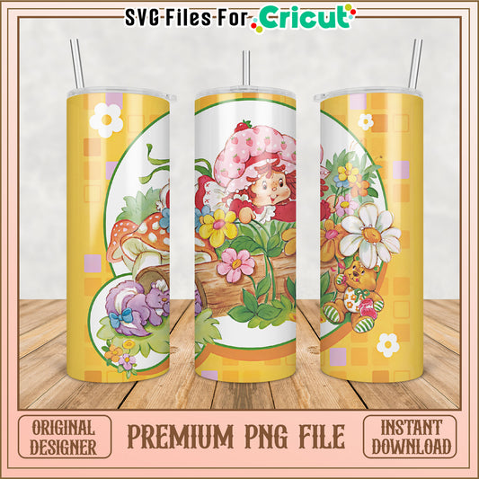 Strawberry Shortcake Tumbler PNG Sublimation Design