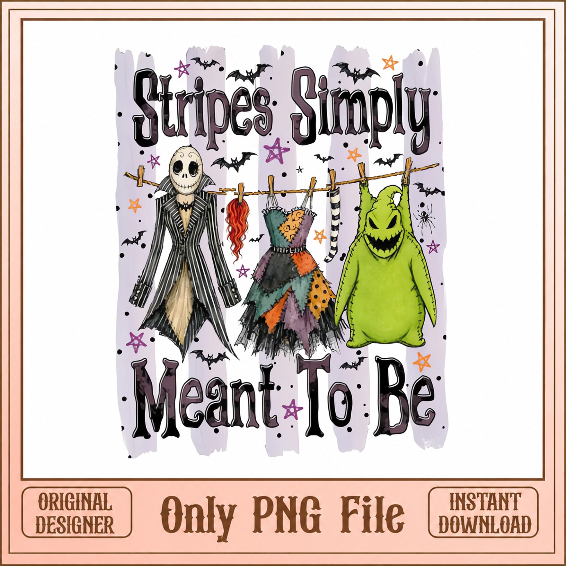 Stripes Simply Meant To Be PNG, Halloween Clipart, Oogie Boogie PNG