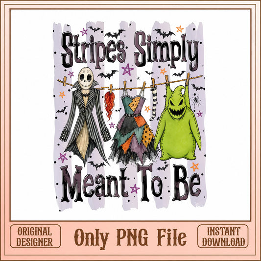 Stripes Simply Meant To Be PNG, Halloween Clipart, Oogie Boogie PNG