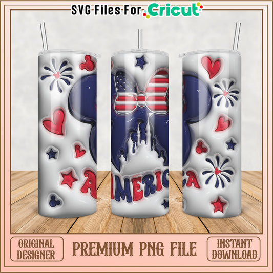 Stylish America Themed Tumbler PNG for Cricut Crafting Download
