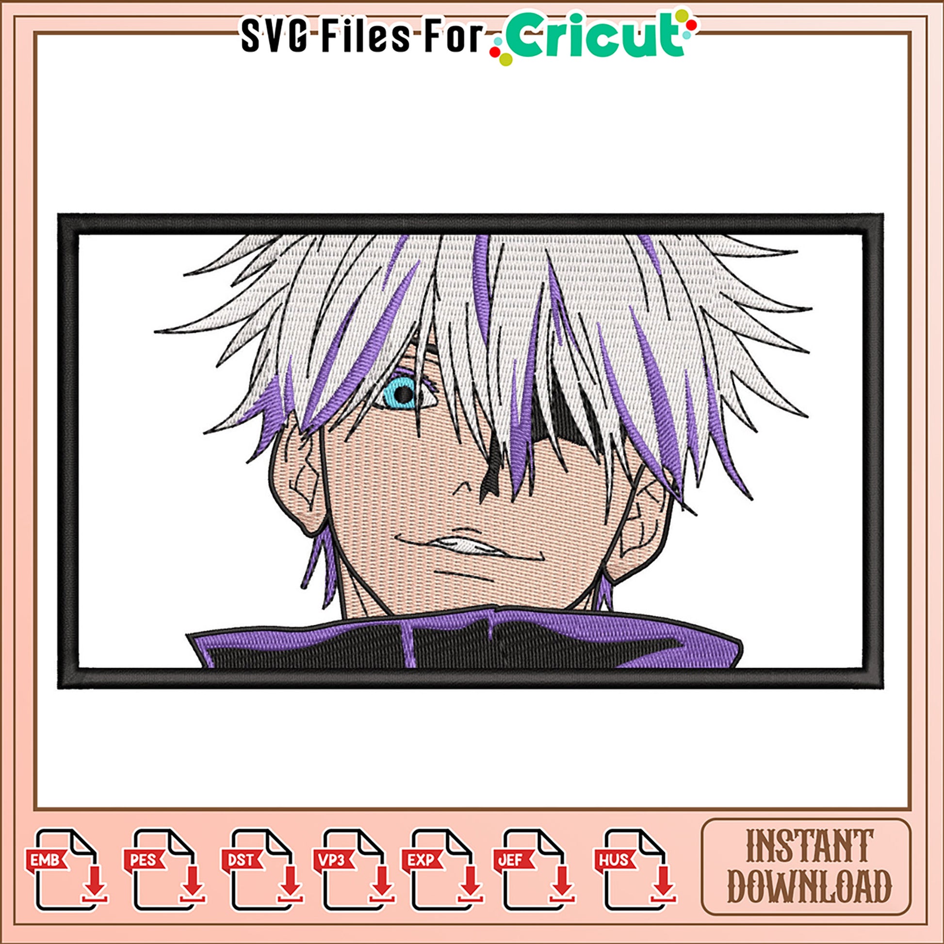 Stylish Anime Character Embroidery Design Downloadable File – svg files ...