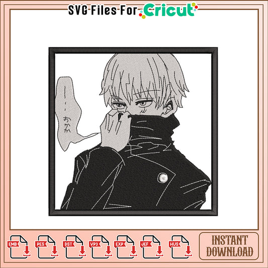 Stylish Anime Character Embroidery Design Instant Download