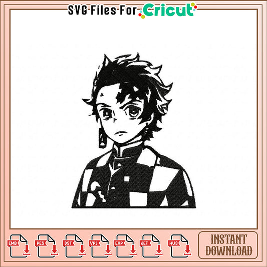 Stylish Boy Embroidery Design for Craft Projects