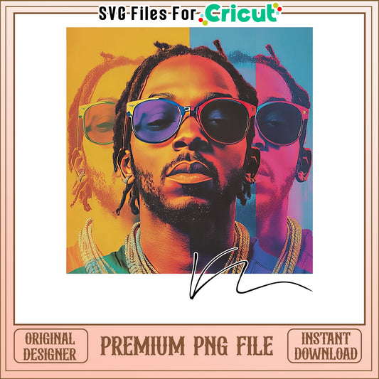 Stylish Colored Portrait PNG File, Perfect for Your Projects
