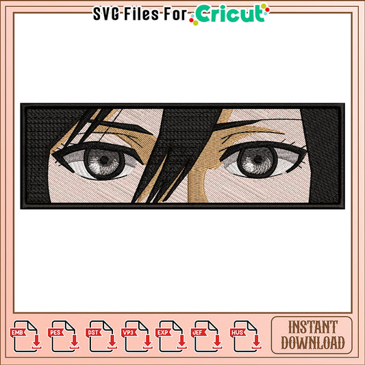 Stylish Embroidery Design of Beautiful Eyes Art