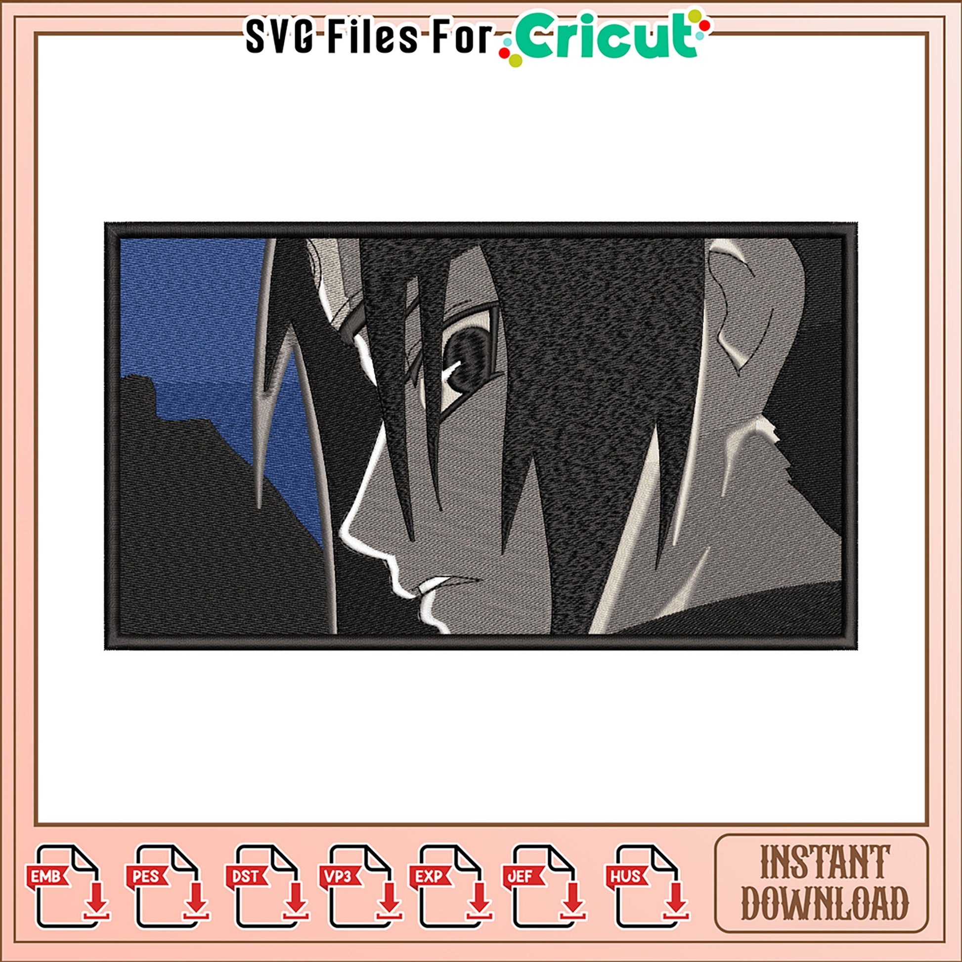 Stylish Embroidery Design of a Character Profile Art