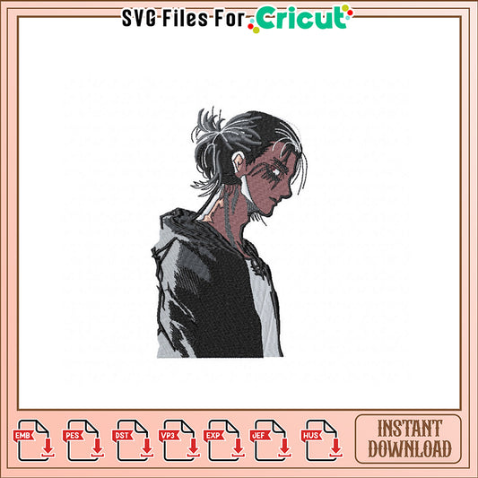Stylish Embroidery Design of a Modern Character Profile