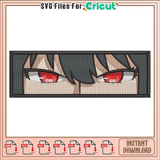 Stylish Embroidery Design with Striking Red Eyes