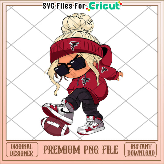 Stylish Football Girl PNG Design for Cricut, Perfect for Crafts