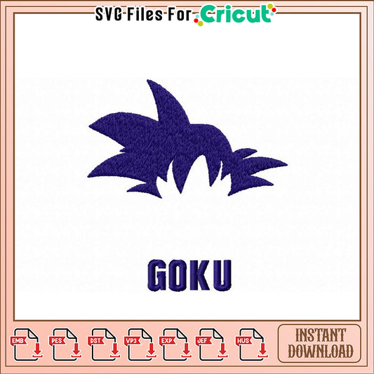 Stylish Goku Embroidery Design Instant Download File