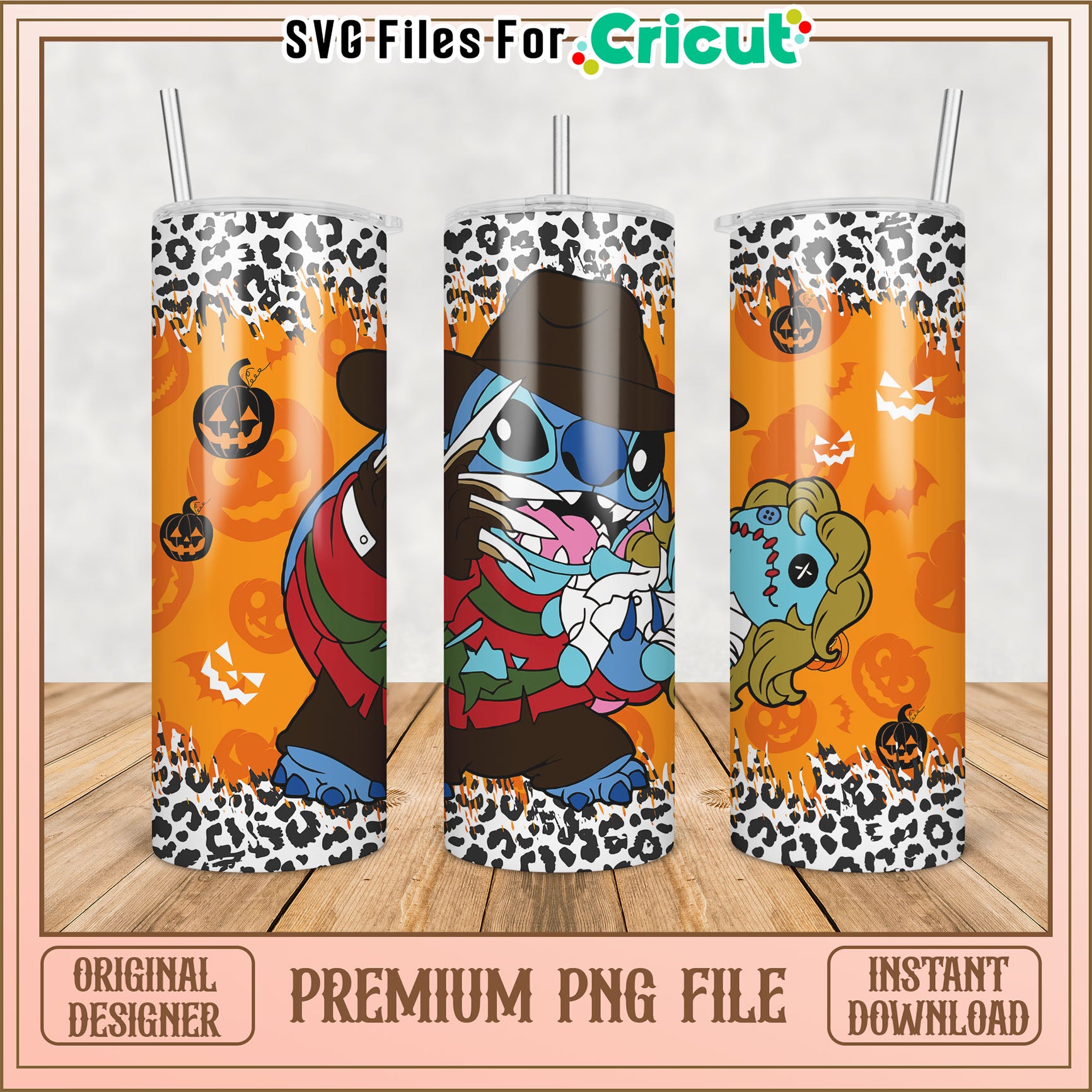 Stylish Halloween Tumbler PNG Design for Cricut Crafting Projects