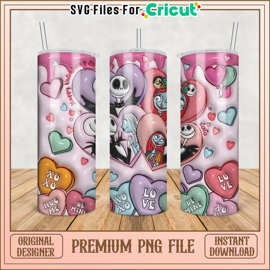 Stylish Heart Design Tumbler PNG for Cricut Craft Projects