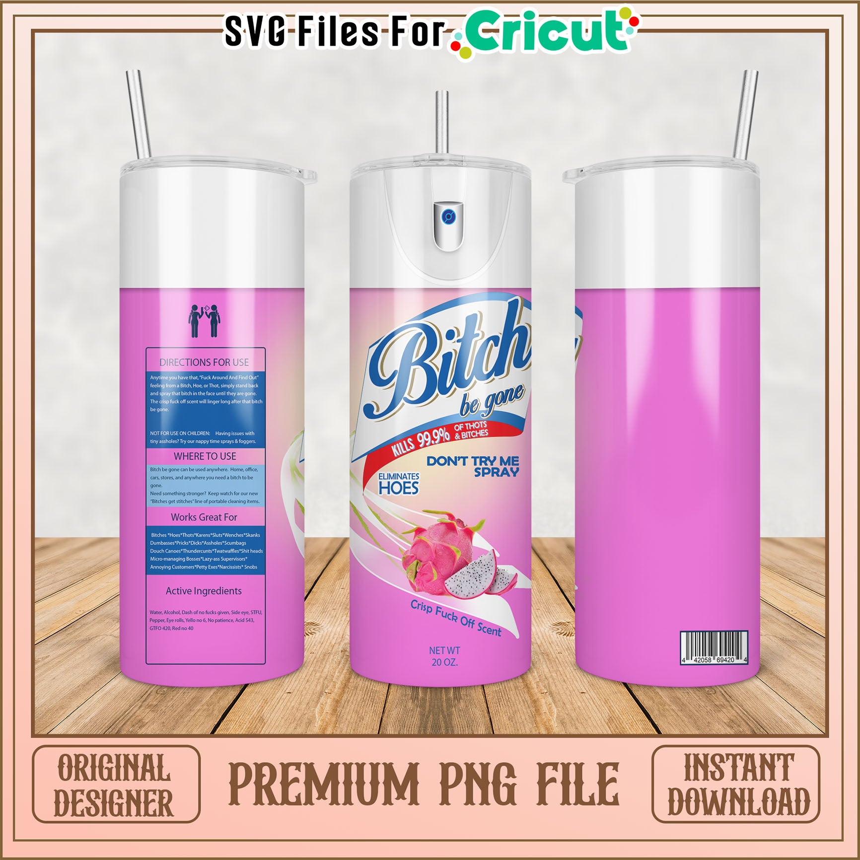 Stylish Pink Tumbler PNG for Creative Projects, Perfect for Gifts