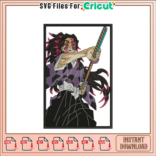 Stylish Samurai Embroidery Design for Instant Download