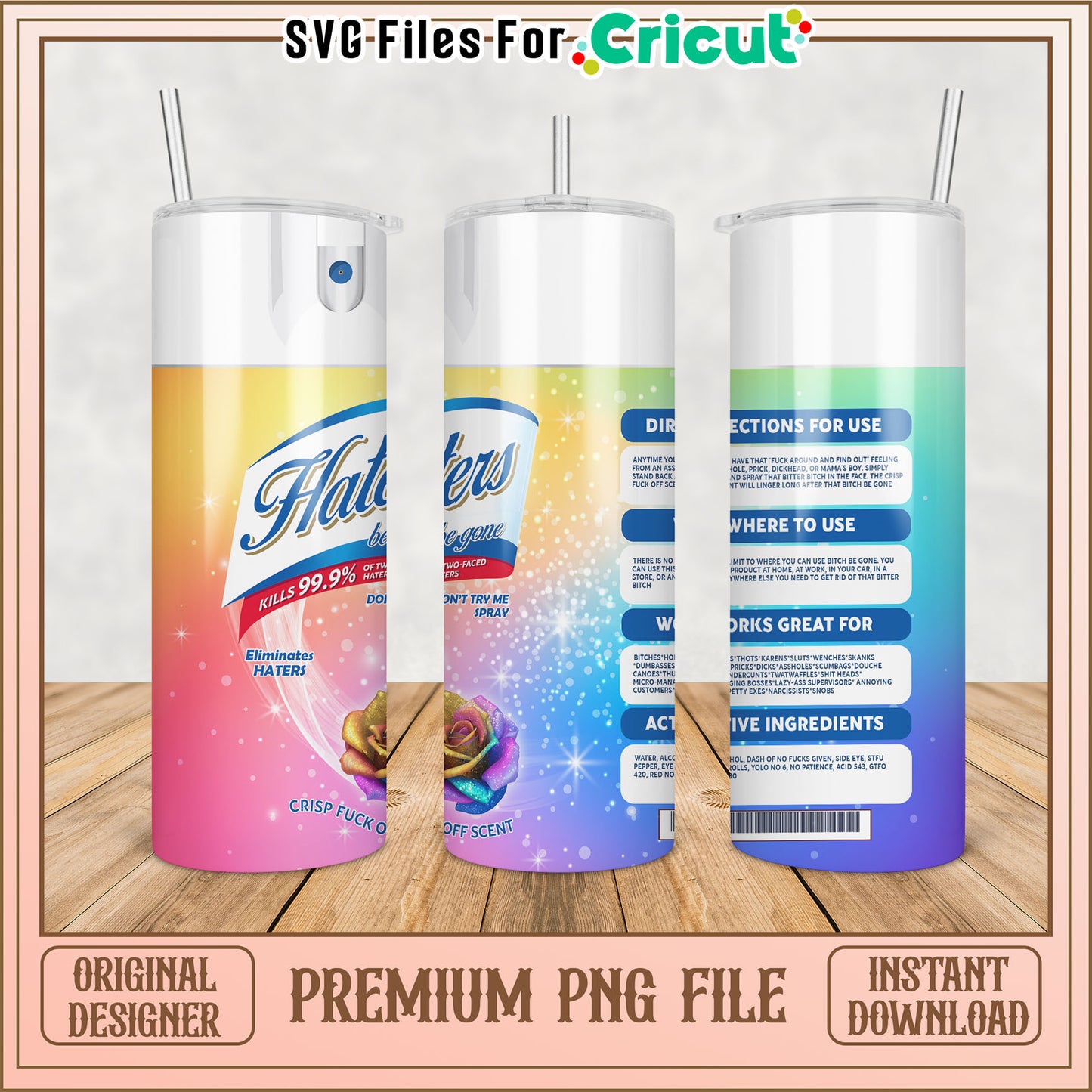 Stylish Tumbler PNG Design for Cricut Instant Download File