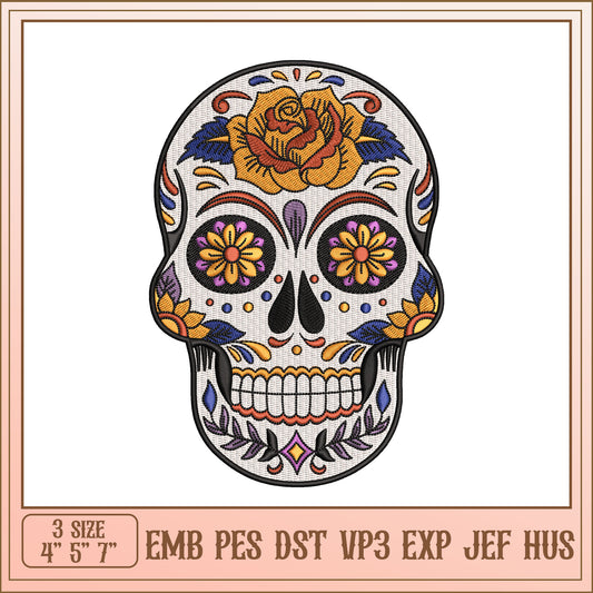 Sugar Skull Embroidery Design