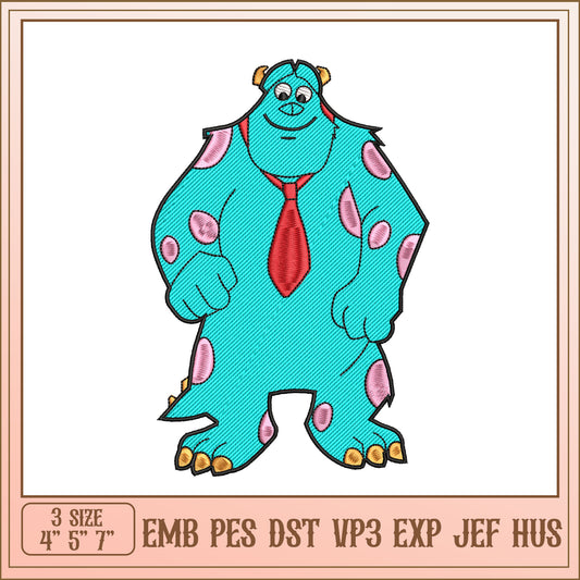 Sulley Embroidery Design 3 Sizes
