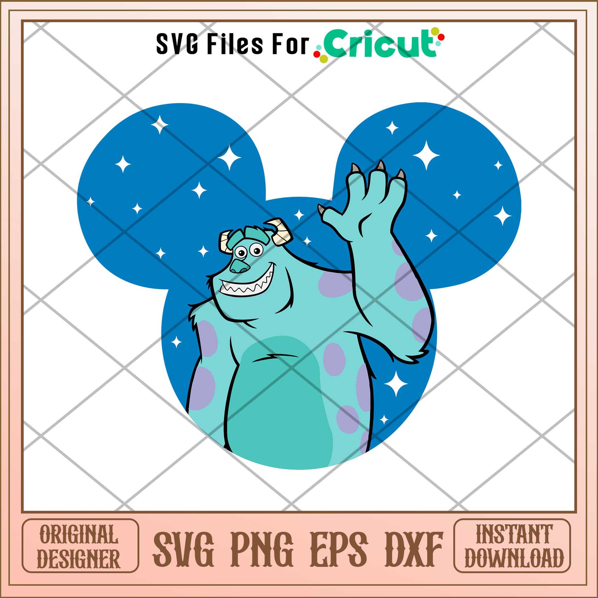 Sully mickey head svg,  monsters inc svg, Digital dowload